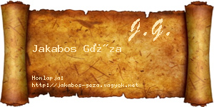 Jakabos Géza névjegykártya
