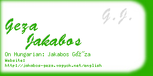 geza jakabos business card